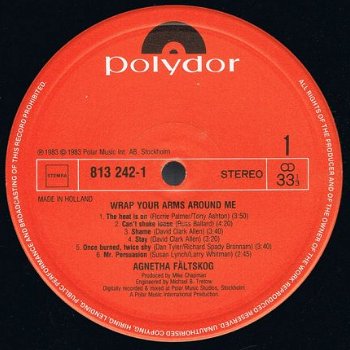 LP - Agnetha Fältskog ‎– Wrap Your Arms Around Me - 1