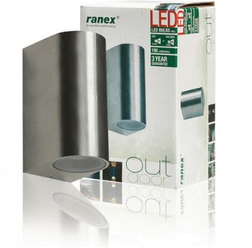 Ranex Kimi rvs wandlamp 2x 3 Watt 230V - 1