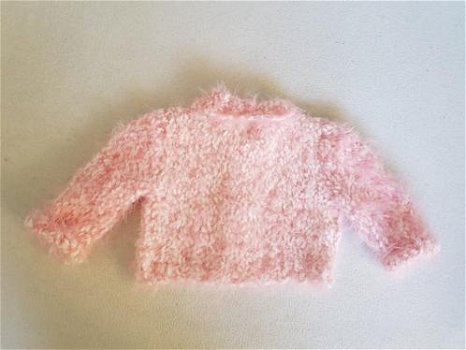 Nieuw roze gebreide fluffy jas maat 3-6mnd - 2