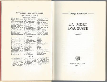 GEORGES SIMENON**LA MORT D'AUGUSTE**PRESSES DE LA CI - 2