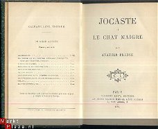 ANATOLE FRANCE**JOCASTE + LE CHAT MAIGRE**CALMANN-LEVY