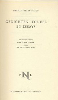 THOMAS STEARNS ELIOT**GEDICHTEN TONEEL EN ESSAYS**PANTHEON - 2