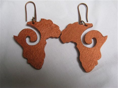 1001 OORBELLEN grote afrikaanse oorbellen rood koper afrika andkaart - 1