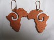 1001 OORBELLEN grote afrikaanse oorbellen rood koper afrika andkaart - 1 - Thumbnail