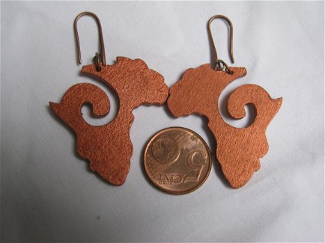 1001 OORBELLEN grote afrikaanse oorbellen rood koper afrika andkaart - 2