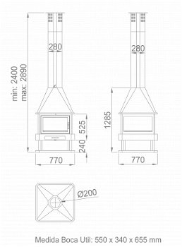 VRIJSTAANDE 4 ZIJDE GLAS HUELVA BRONPI DESIGNHAARD EYECATCHER!! - 4