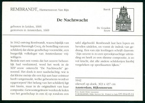 EDITO SERVICE SA Rembrandt Harmenszoon Van Rijn - De Nachtwacht - 2
