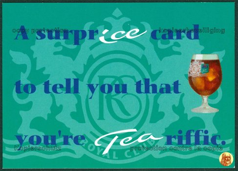 BOOMERANG A surprICE card to tell you that you re TEAriffic - Ice Tea van Royal Club - 1