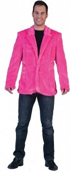 Fuzzy jacket pink maat 48-50 52-54 56-58 - 1