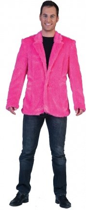 Fuzzy jacket pink maat 48-50 52-54 56-58