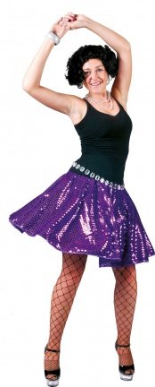 Glitter rok paars one size.