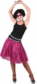 Glitter rok roze one size. - 1