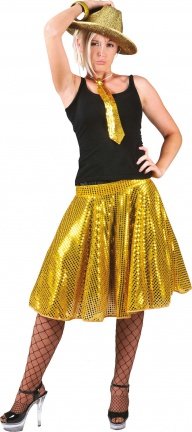 Glitter rok goud one size.