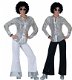 Disco glitter shirt zilver maat 36-38 40-42 44-46 - 1 - Thumbnail