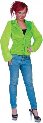 Fuzzy jacket green maat 36-38 40-42 44-46