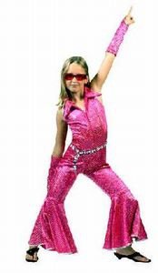 Disco jumpsuit  roze maat 116 128 140 152 164