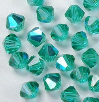 Swarovski 5301 Light Emerald AB 4mm 10 Stuk LIMITED. - 1