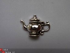 Tibetaans zilveren bedel - theepot