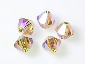 Swarovski 5301 Light Colorado Topaz AB2x 4mm Per 10 Stuk. - 1