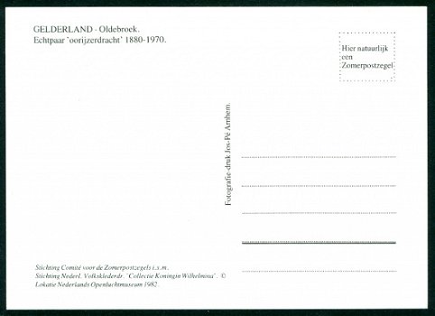 KLEDERDRACHT Oldebroek Gelderland, echtpaar met oorijzerdracht 1880-1970 - Zomerpostzegel - 2