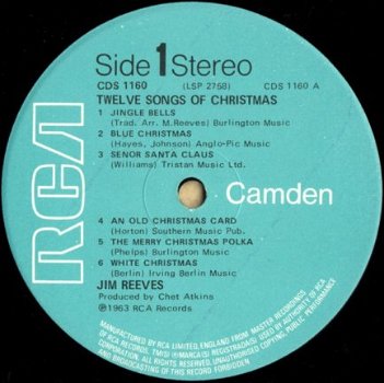 LP - Jim Reeves - Songs for Christmas - 1