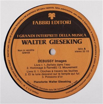 LP - Debussy - Walter Gieseking, piano - 1