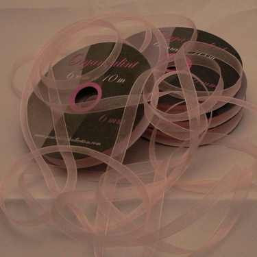 3mm organzalint, 10m lang, roze - nr. 1