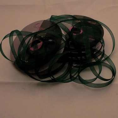 3mm organzalint, 10m lang, kerst groen - nr. 1