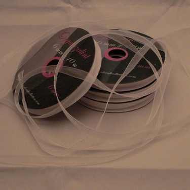 6mm organzalint, 10m lang, wit - nr. 1