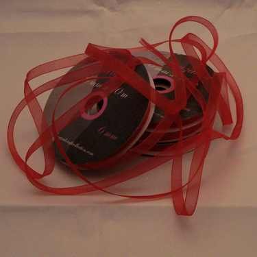 6mm organzalint, 10m lang, kerst rood - nr. 1