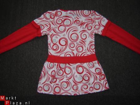 SUPER Tuniek Rood/Wit met print maat 12 - 3