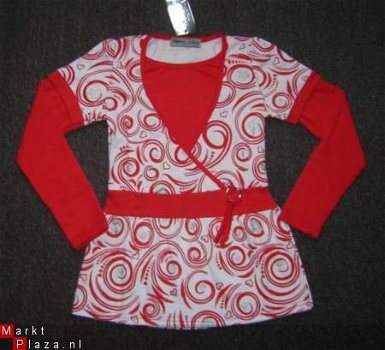 SUPER Tuniek Rood/Wit met print maat 12 - 5