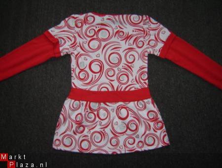 SUPER Tuniek Rood/Wit met print maat 12 - 6