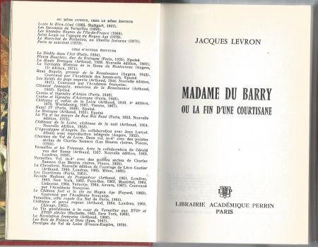 JACQUES LEVRON**MADAME DU BARRY**LA FIN D'une COURTISANE** - 4