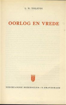 L. N. TOLSTOI**OORLOG EN VREDE*2° *NBC-'S- GRAVENHAGE - 2