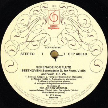 LP - Serenade for Flute - Beethoven*Bach*Telemann - 1