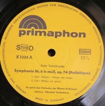 LP - Tschaikowsky Symphonie NR.6, H-moll Op.74 - 1