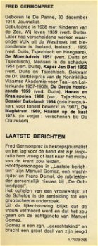 FRED GERMONPREZ**LAATSTE BERICHTEN**TEXTUUR LINNEN CLAUWAERT - 2