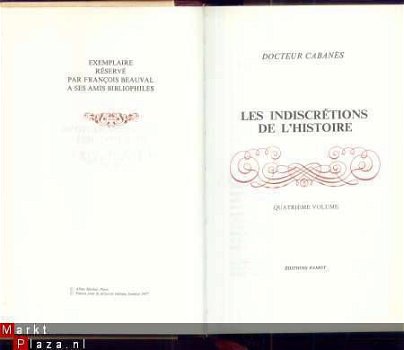 DOCTEUR CABANES***LES INDISCRETIONS DE L' HISTOIRE** - 2