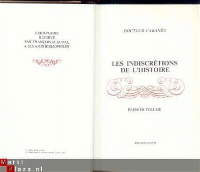 DOCTEUR CABANES++LES INDISCRETIONS DE L' HISTOIRE++DR. CABA - 2