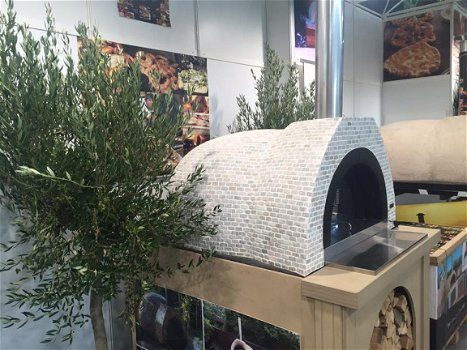 Houtgestookte pizza-oven/tuinoven AMALFI AD90cm beplakt met tegeltjes/EXCLUSIEF - 1