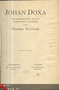 HERMAN TEIRLINCK**JOHAN DOXA**VIER HERINNERINGEN AAN 1912 - 1