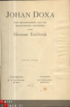 HERMAN TEIRLINCK**JOHAN DOXA**VIER HERINNERINGEN AAN 1912