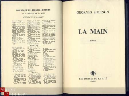 GEORGES SIMENON**LA MAIN**HARDCOVER. PRESSES DE LA CITE.!! - 3