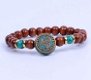 Armband uit Nepal met Mantra en houten kralen - 1 - Thumbnail