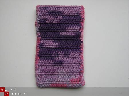 ** Gehaakt mobielhoesje (marmer roze/paars) - Afbeelding 4