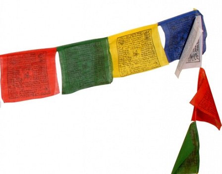 Tibetaanse gebedsvlaggetjes medium, slinger van 25 vlaggetjes - 2