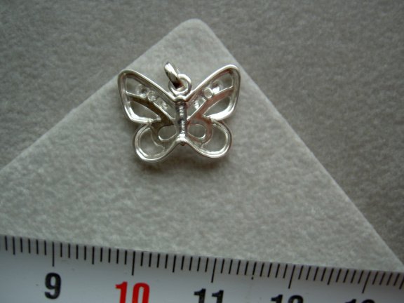 Zilveren vlinder luxe 15mm - Afbeelding 4