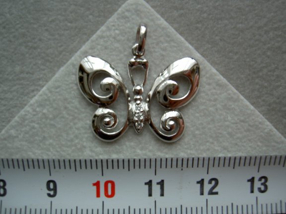 Zilveren vlinder groot luxe 24mm - nr. 1