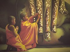 Schilderij Thai monks